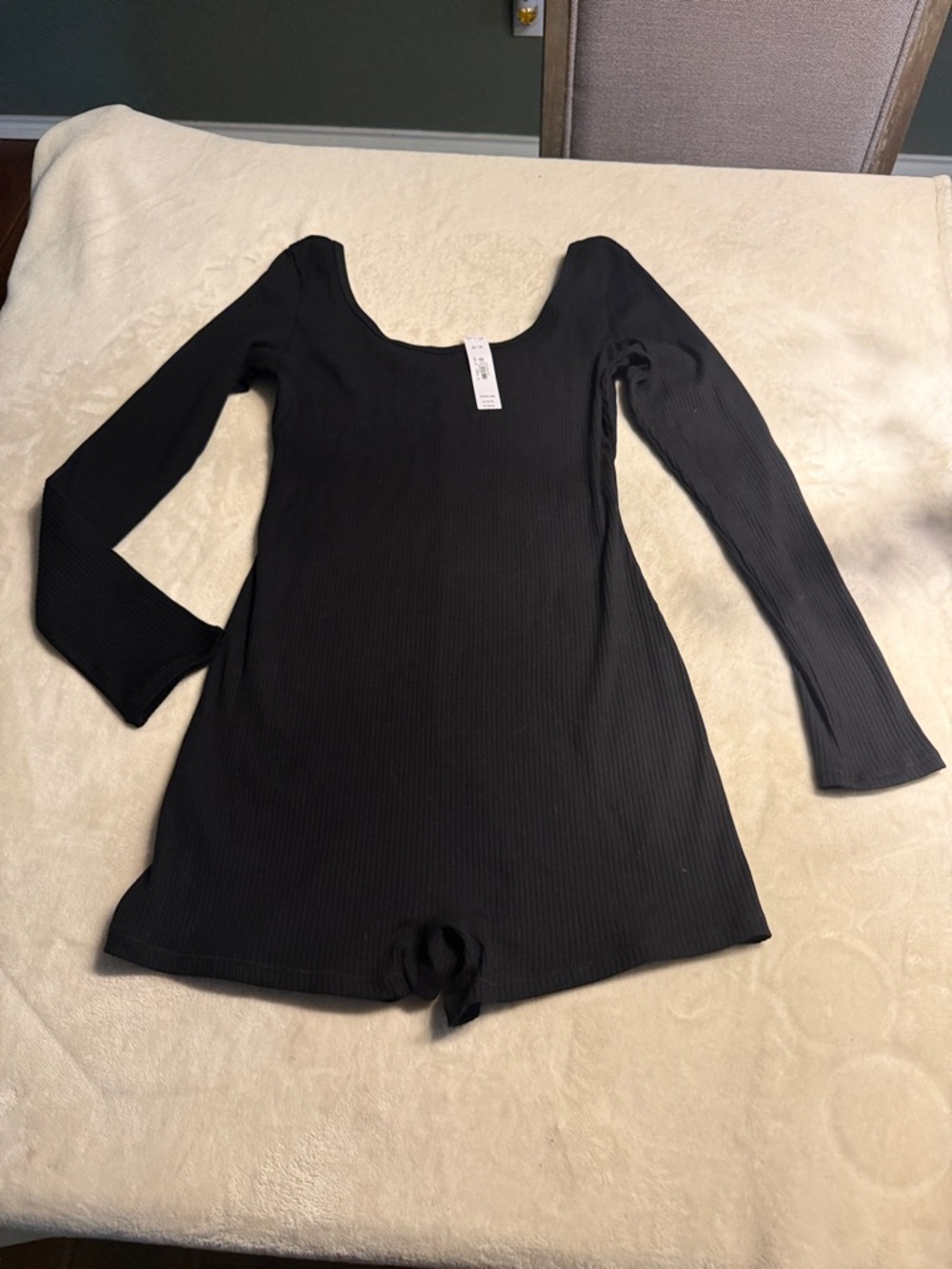 PINK Victoria's Secret Black Ribbed Scoop Neck Top